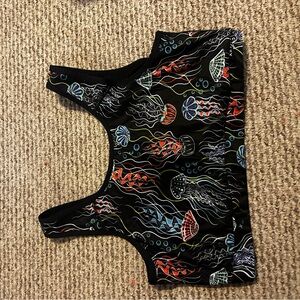 Tomboy X Colorful Jellyfish Print Sports Bra Swim Top and Board Shorts